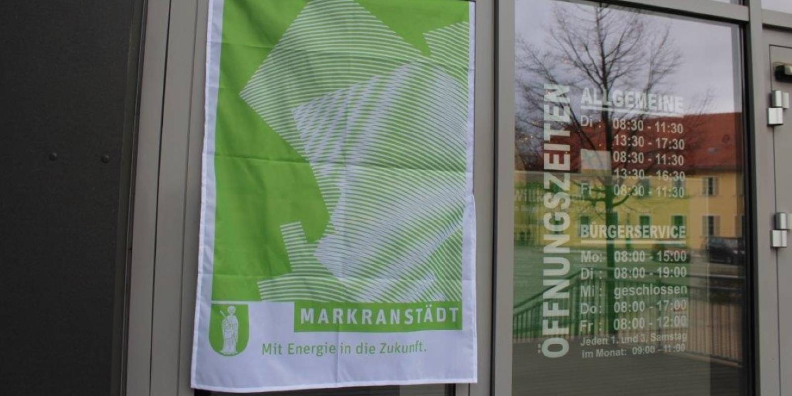 Wetterfeste Stadt Markranstädt Fahne mit den Maßen 75 x 110 cm für 15 Euro